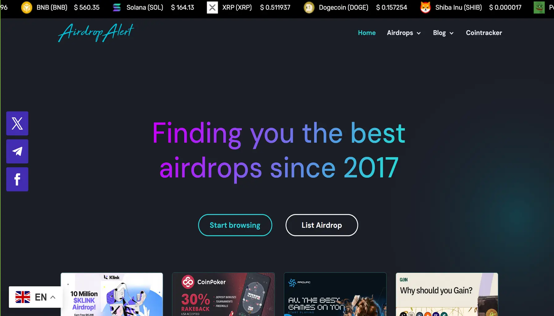 AirdropAlert.com - A Comprehensive Crypto Airdrop Platform